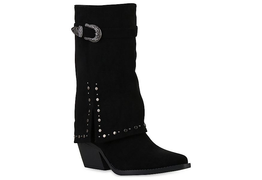 VAN HILL 841523 Cowboystiefel Damen Cowboystiefel Stiefel Spitze Nieten Hol günstig online kaufen
