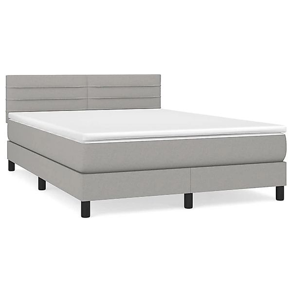vidaXL Boxspringbett mit Matratze Hellgrau 140x190 cm Stoff1383137 günstig online kaufen