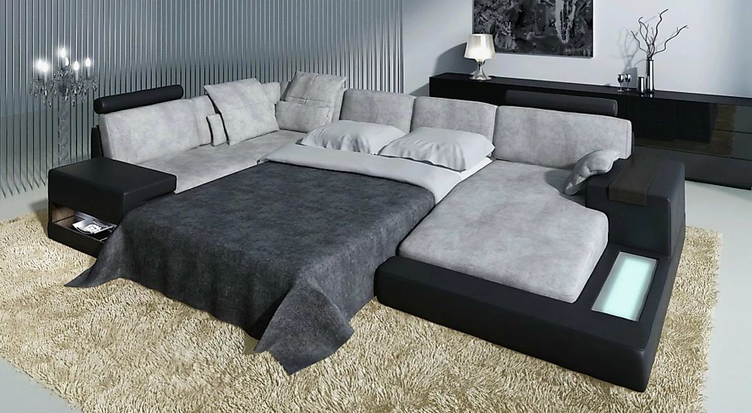 BULLHOFF Schlafsofa Schlafsofa XXL Wohnlandschaft Bettcouch Designsofa Sofa günstig online kaufen