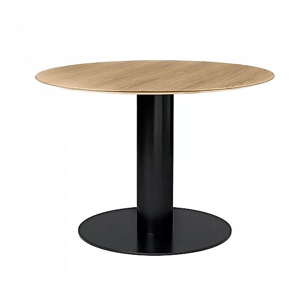 Gubi - 2.0 Dining Table Gestell schwarz Ø110cm - eiche/Tischplatte Eiche/H günstig online kaufen