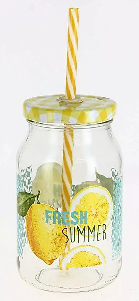 Trinkglas m. Strohhalm Fresh Summer 450 ml günstig online kaufen