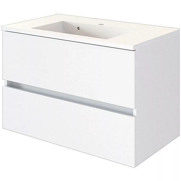 Held Möbel Waschtisch Verona 80 cm x 56 cm x 47 cm Weiß-Weiß günstig online kaufen