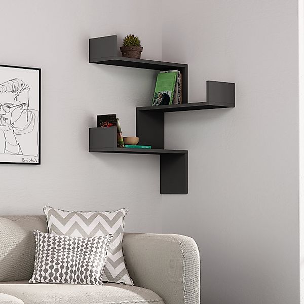 Decortie Bücherregal Luksa, Modernes Bücherregal,Eckwandregal,Vitrine, 60 günstig online kaufen