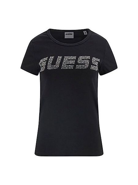 Guess T-Shirt - Kurzarm Shirt mit Strass Logo - T-Shirt mit Strass günstig online kaufen