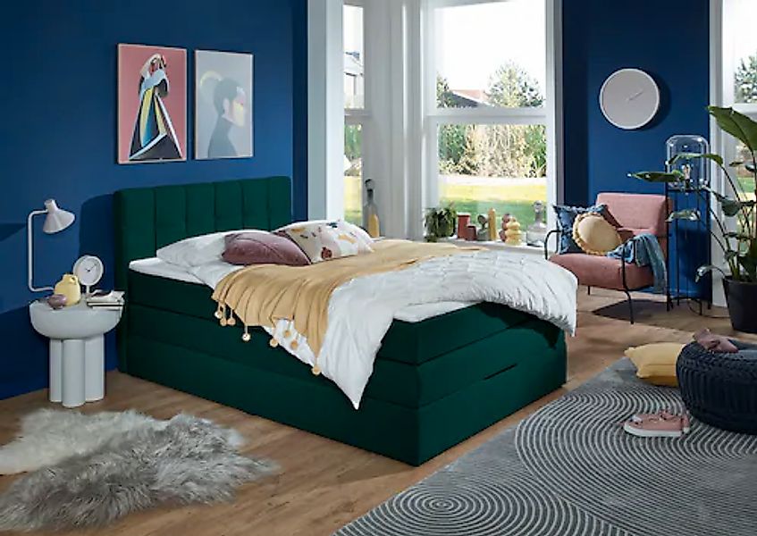INOSIGN Boxspringbett "Fornoli" inkl. Topper und Bettkasten, H3 in zwei Mat günstig online kaufen