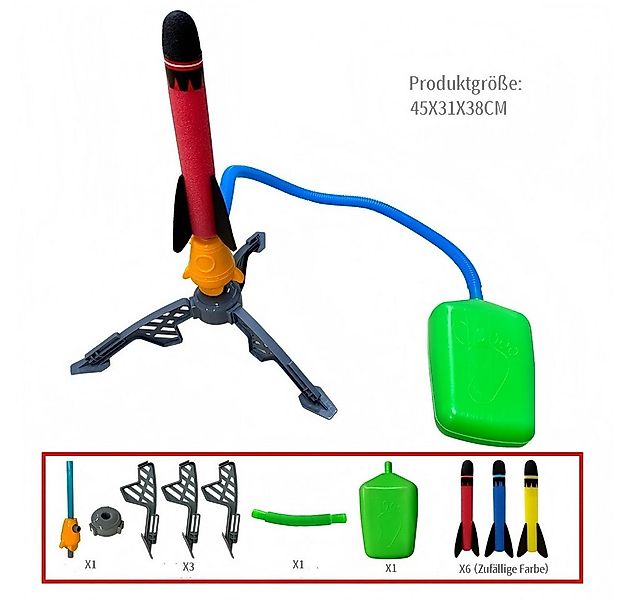 POPOLIC Spielzeug-Flugrakete Rakete Luftdruck, Outdoor Spielzeug für Kinder günstig online kaufen