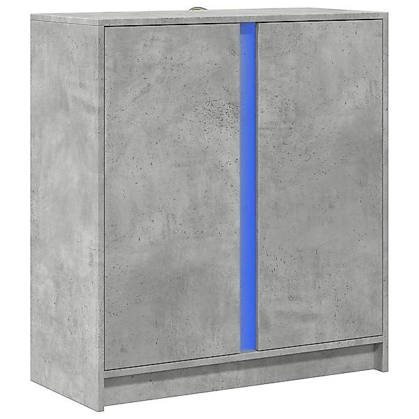 vidaXL Sideboard LED-Sideboard Betongrau 77x34x85 cm günstig online kaufen