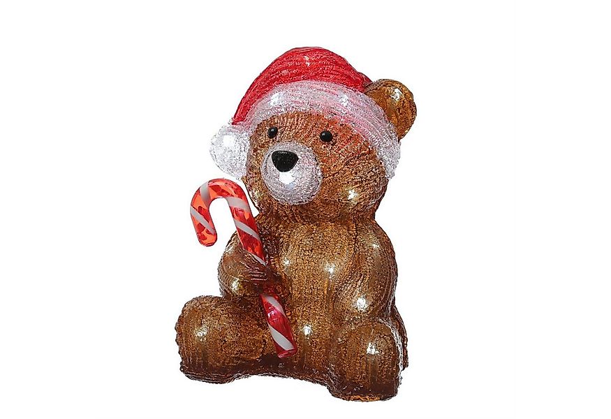 MARELIDA LED Dekofigur LED Bär mit Zuckerstange Acrylfigur Außen Weihnachts günstig online kaufen