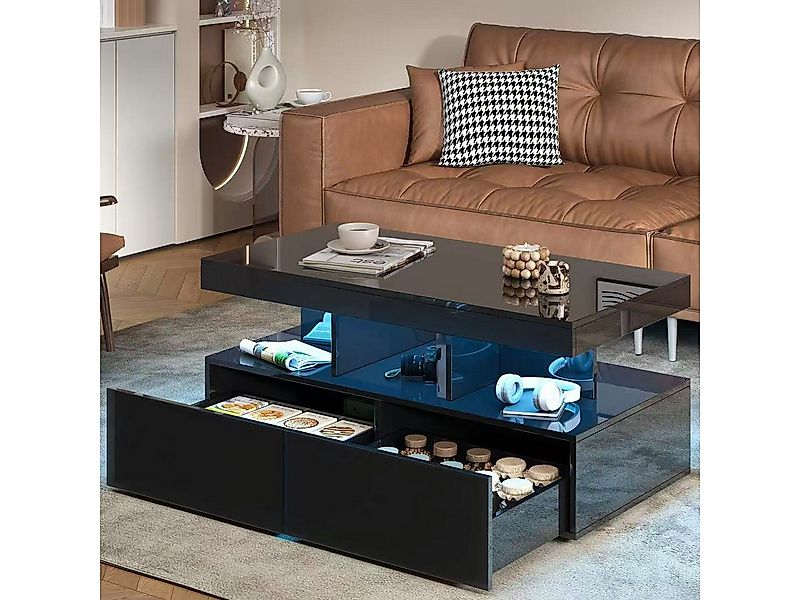 Furnishings Home Couchtisch Ablagetisch LED Beistelltisch Breite 100 cm (Ho günstig online kaufen