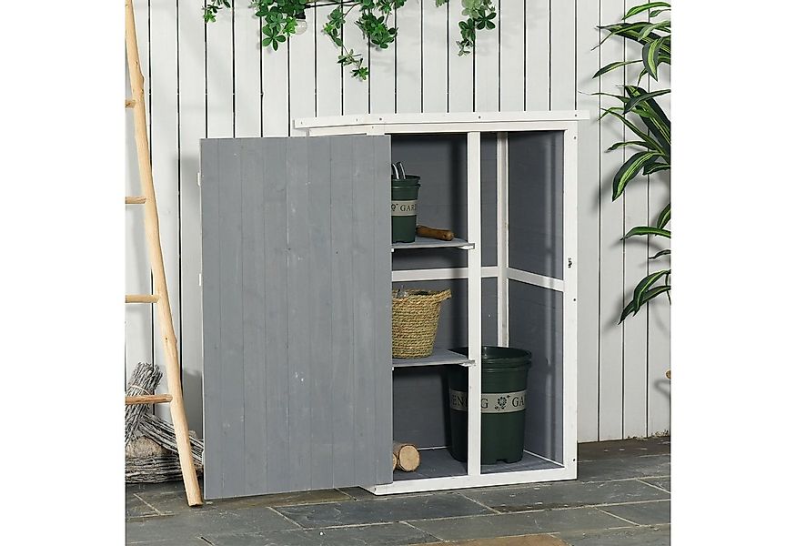 Outsunny Gerätehaus Gartenhaus, Geräteschuppen mit Regalböden, BxT: 75x56 c günstig online kaufen