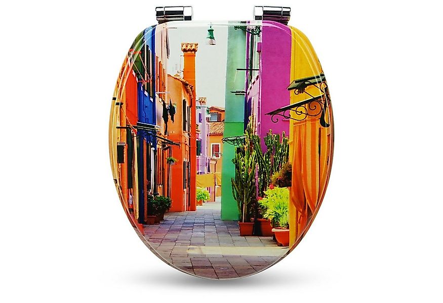 Sanfino WC-Sitz "Colorful Houses" Premium Toilettendeckel mit Absenkautomat günstig online kaufen