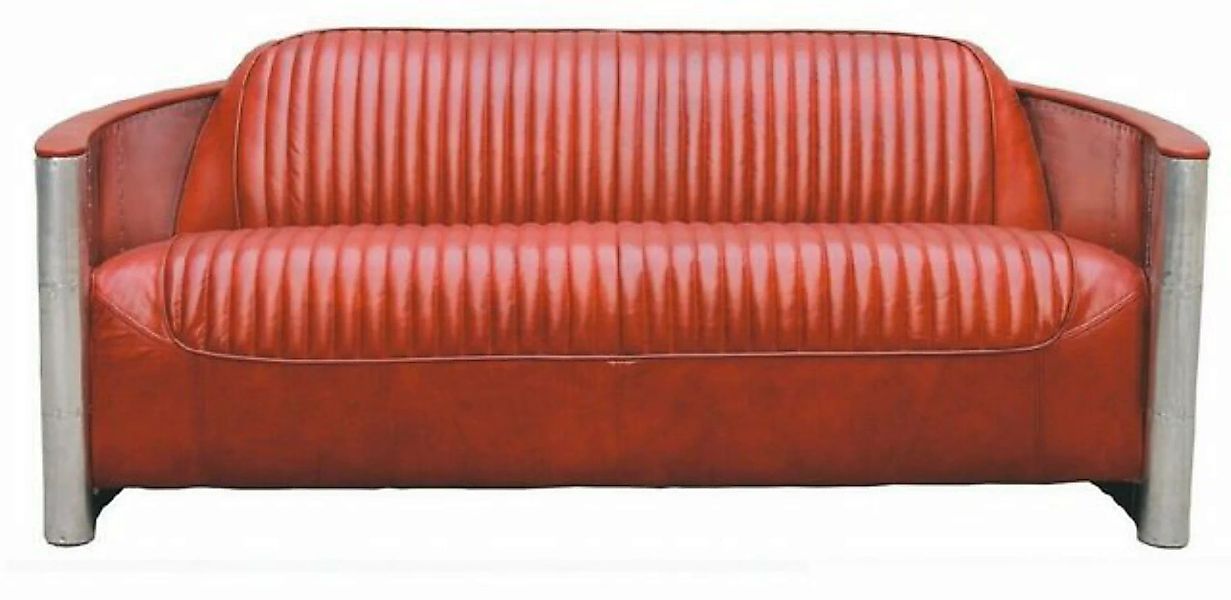 JVmoebel Sofa, Echtleder Design Vintage Designsofa verdreifachen Aluminium günstig online kaufen