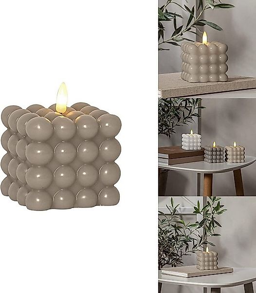 STAR TRADING LED Dekolicht LED Bubble Stumpenkerze "Flamme Dot" in Beige günstig online kaufen