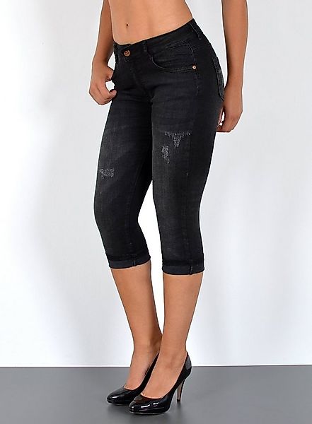 ESRA Caprijeans Damen Jeans Capri Hose High Waist Jeans Damen mit hoher Lei günstig online kaufen