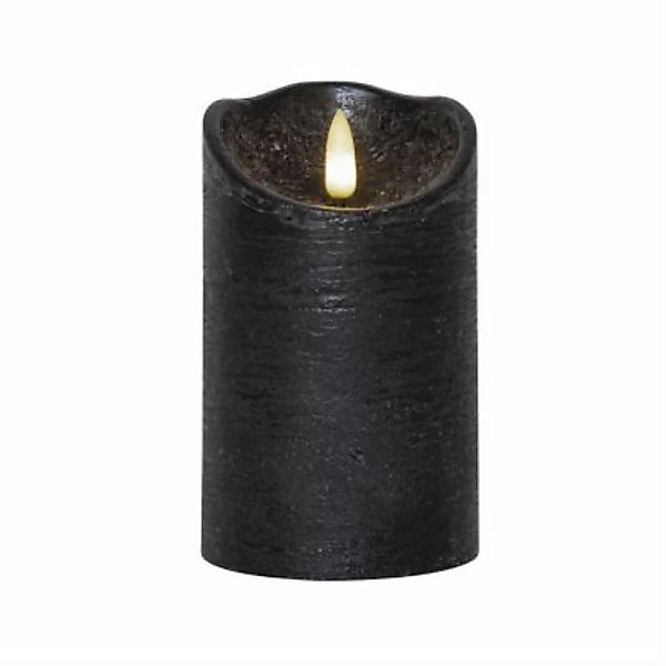 LED Kerze Echtwachs Rustik Optik H: 12,5cm schwarz günstig online kaufen