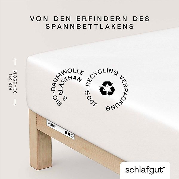 Schlafgut Spannbettlaken PURE Bio-Baumwolle mit Elasthan, günstig online kaufen