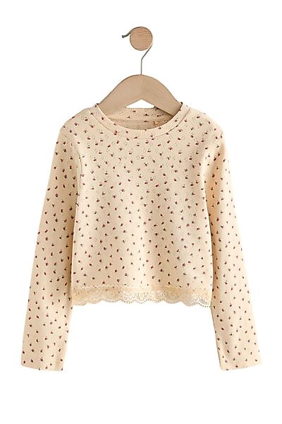 Next Langarmshirt Langarmshirt mit Spitzenbesatz und günstig online kaufen