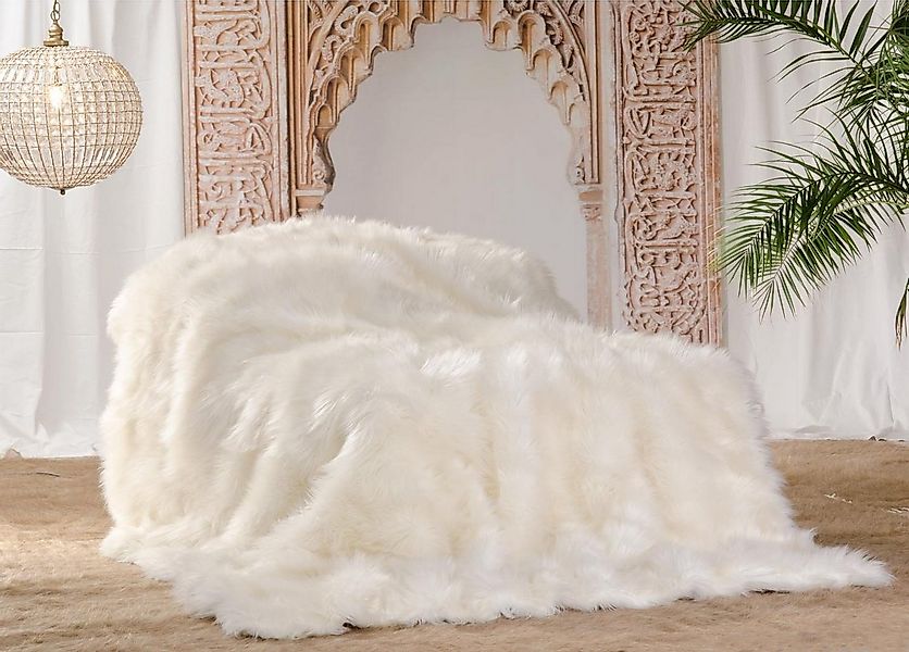 Wohndecke Felldecke (Kunstfell) "Tibetlamm" in wollweiß, Wohnen und Accesso günstig online kaufen