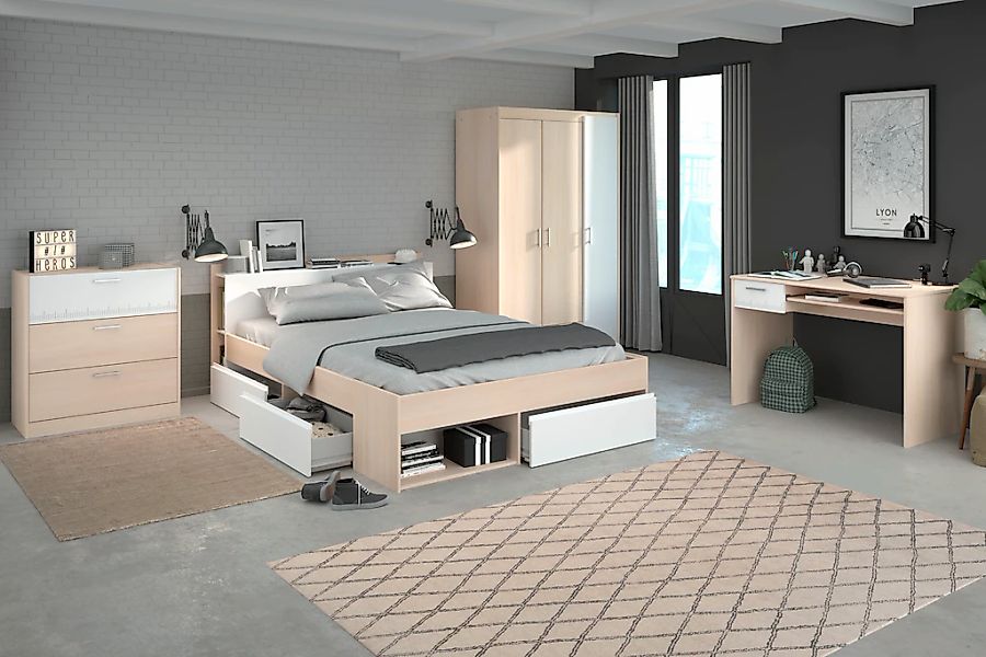 Parisot Jugendzimmer-Set "Most" Set, Bett mit Schubkästen, Kleiderschrank, günstig online kaufen