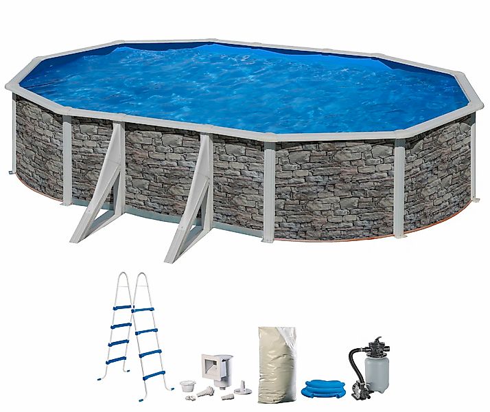 my POOL BWT Ovalpool in moderner Steinoptik, Höhe 132 cm, verschiedene Größ günstig online kaufen