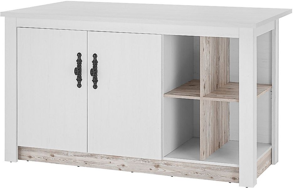 Home affaire Kücheninsel Florenz, Küchenblock in Pinie Weiß, Kochinsel, Küc günstig online kaufen