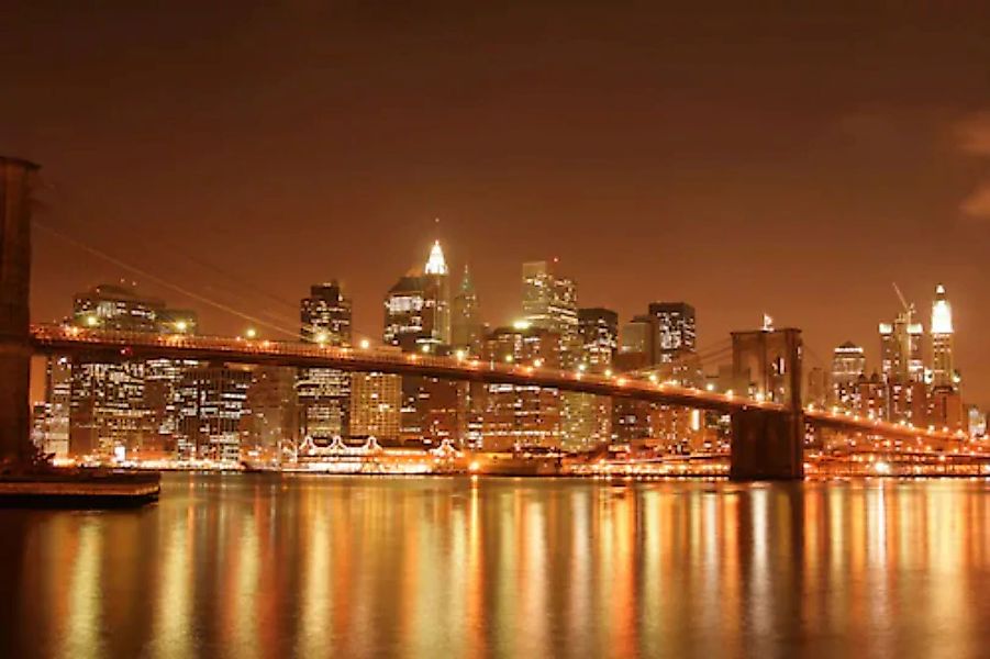 Papermoon Fototapete »Brooklyn Bridge bei Nacht« günstig online kaufen