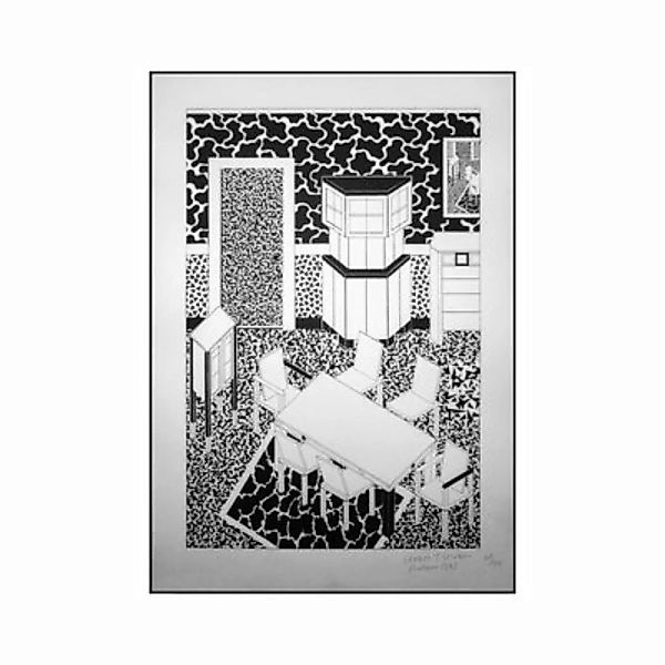 Poster Drawing for Interior 3 papierfaser weiß schwarz / Siebdruck by Georg günstig online kaufen