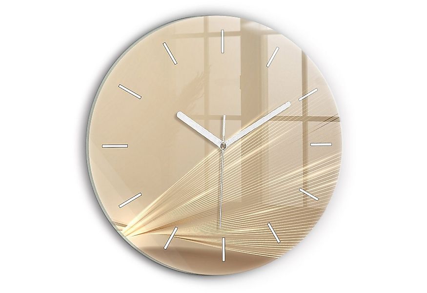 Tulup Wanduhr Glasuhr Abstraktes Licht Runde Moderne Uhr aus Gehärtetem Gla günstig online kaufen