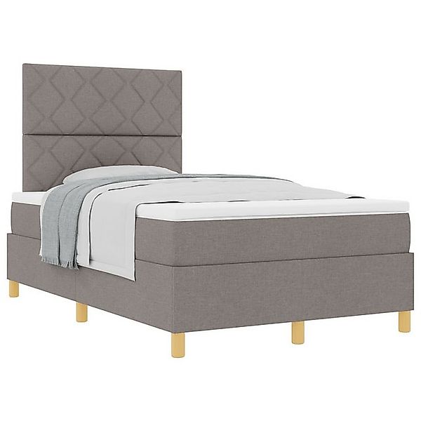 vidaXL Bett Boxspringbett mit Matratze Taupe 120x200 cm Stoff (1-tlg) günstig online kaufen