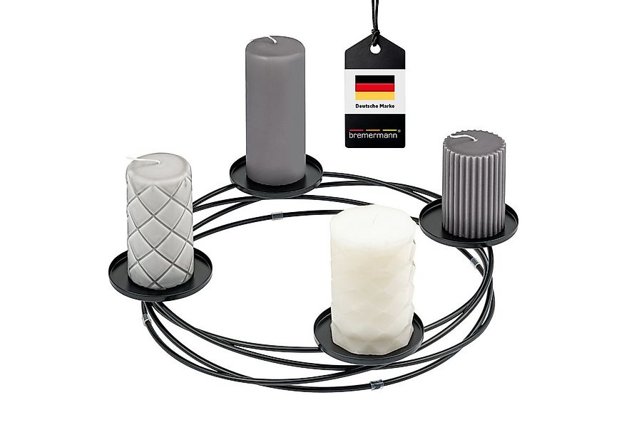 bremermann Kerzenhalter in Kranzform, für Stumpenkerzen, Kerzenständer schw günstig online kaufen