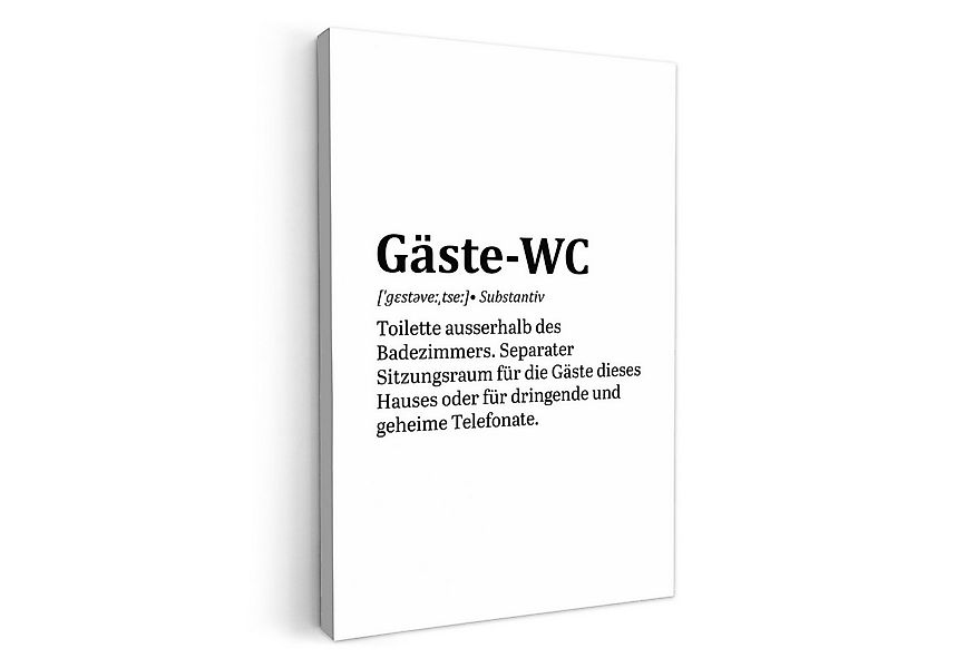 OneMillionCanvasses® Leinwandbild Zitat - Definition - Gäste-wc - Weiß, Fot günstig online kaufen