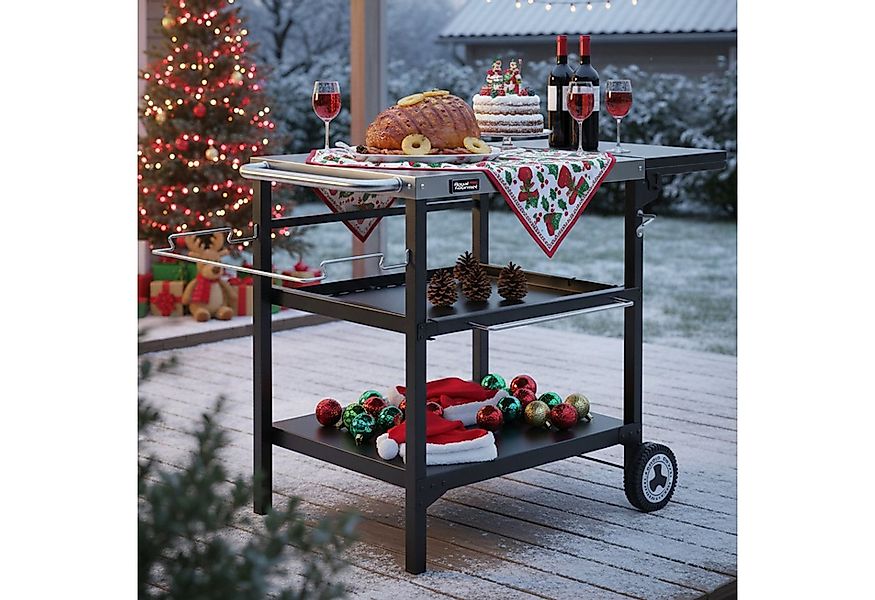 Royal Gourmet Grillablagetisch Outdoor Grilltisch mit 3 Etagen, Edelstahl-T günstig online kaufen