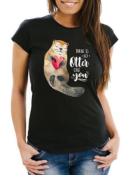 MoonWorks Print-Shirt Damen T-Shirt There is no otter like you Liebe Spruch günstig online kaufen