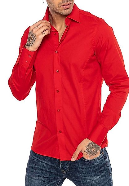 RedBridge Langarmhemd mit Kentkragen Knopfleiste und Stretchkomfort günstig online kaufen