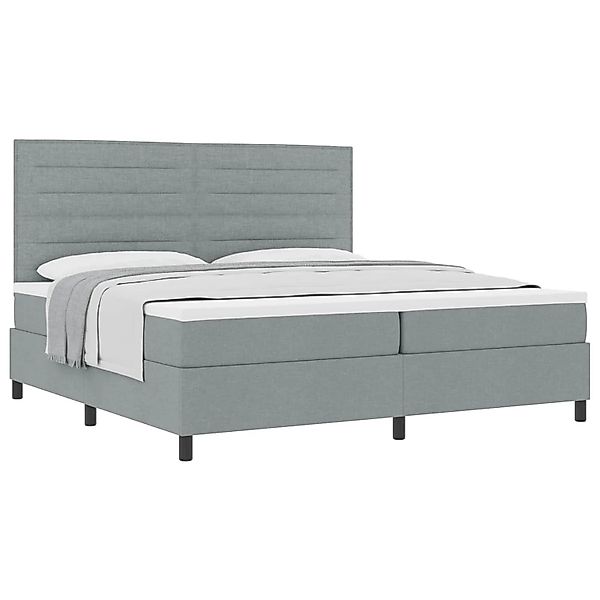 vidaXL Boxspringbett mit Matratze Hellgrau 200 x 200 cm Stoff 3339336 günstig online kaufen