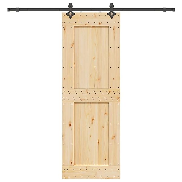 vidaXL Schiebetür mit Beschlag 80x210 cm Massivholz Kiefer 3332731 günstig online kaufen