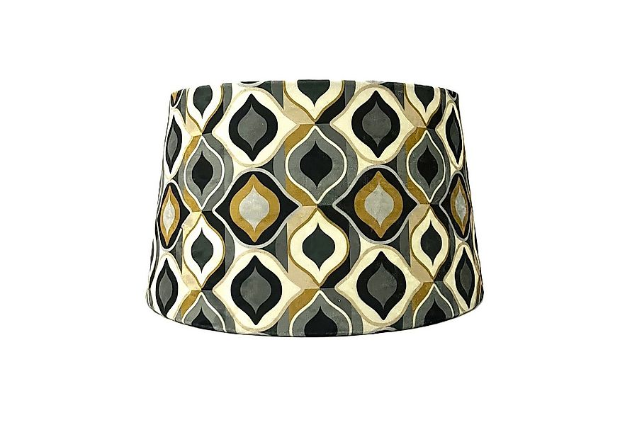 Decostar Lampenschirm Stehlampenschirm 70 Jahre Muster Samt Gold Grau Schwa günstig online kaufen