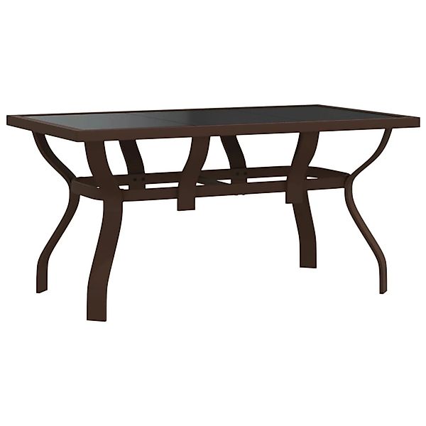 vidaXL Gartentisch Braun und Schwarz 140x70x70 cm Stahl und Glas 318772 günstig online kaufen