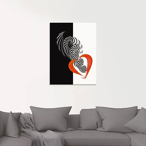 Artland Glasbild »In der Mitte des Herzens«, Gegenstandslos, (1 St.) günstig online kaufen