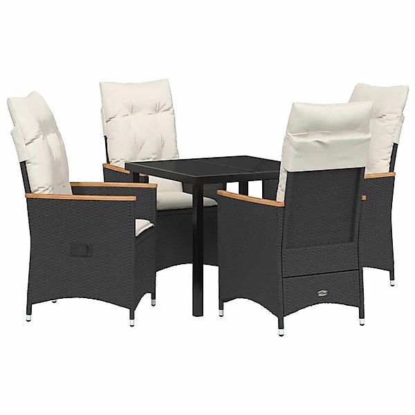 vidaXL Garten Essgruppe mit Kissen 5-Tlg Schwarz Poly Rattan 3379605 günstig online kaufen