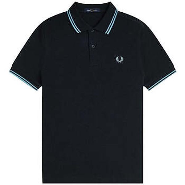 Fred Perry  T-Shirts & Poloshirts Twin Tipped Polo Shirt Navy/Mint Blue günstig online kaufen