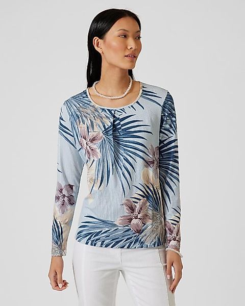 Helena Vera Shirt im Palm-Blüten-Streifendruck günstig online kaufen