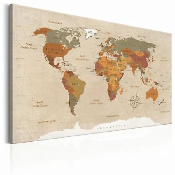 artgeist Wandbild World Map: Beige Chic mehrfarbig Gr. 60 x 40 günstig online kaufen