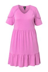 Ulla Popken Jerseykleid Jerseykleid Zierband A-Linie günstig online kaufen