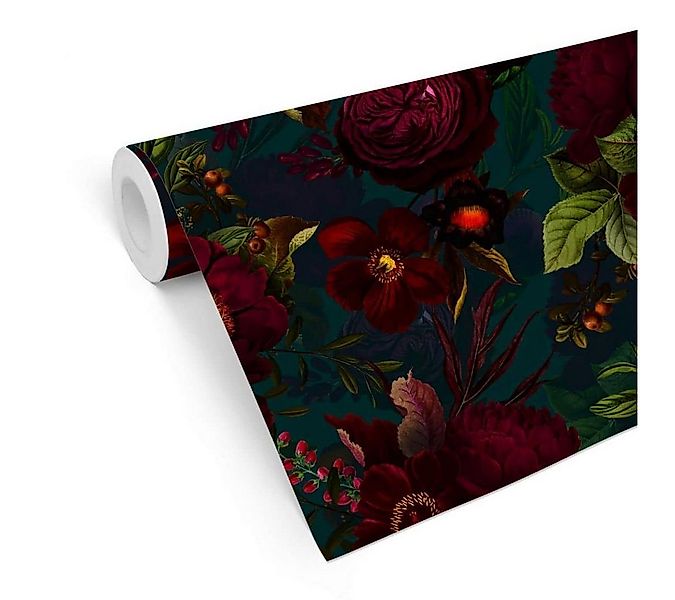 K&L Wall Art Mustertapete Vintage Blumentapete Rosen Vliestapete Blüten Mus günstig online kaufen