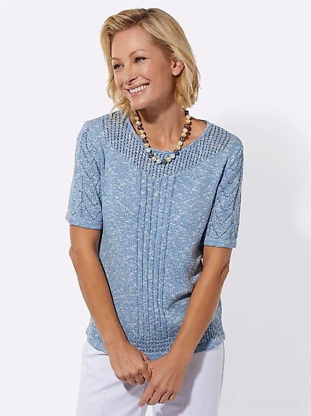 Classic Rundhalspullover "Ajour-Pullover" günstig online kaufen