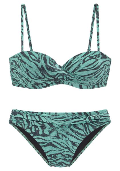 Bruno Banani Bügel-Bandeau-Bikini in trendigem Animalprint günstig online kaufen