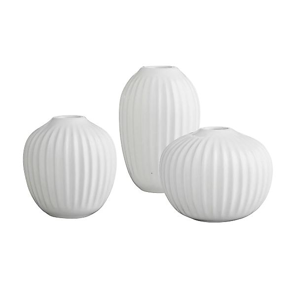 Kähler - Hammershøi Balance Vasen Set - weiß/1x H 5,5cm / 1x H 6,5cm / 1x H günstig online kaufen