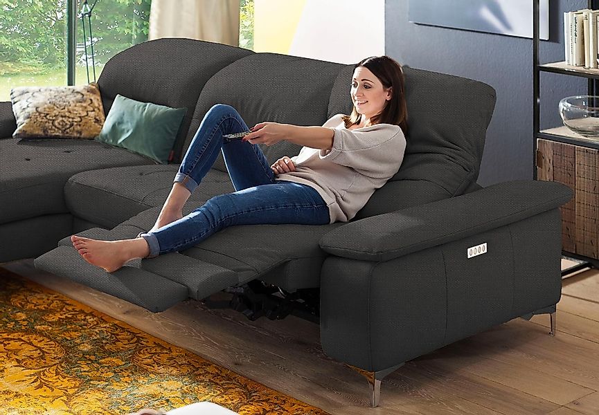 Places of Style Ecksofa »Basel L-Form«, mit vollmotorischer Relaxfunktion u günstig online kaufen