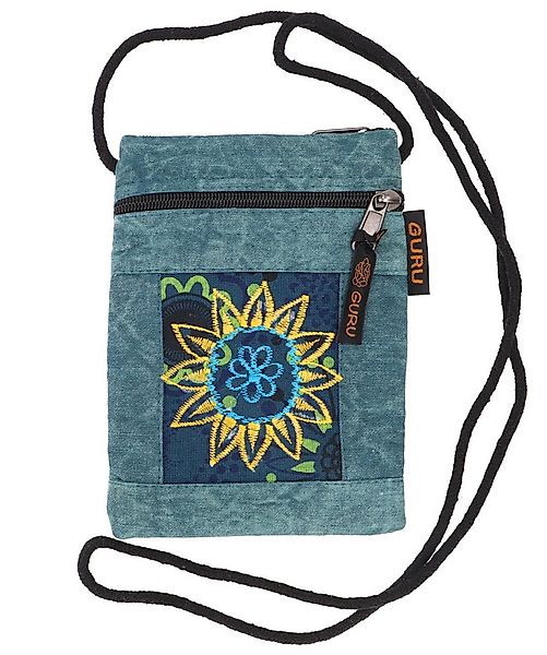 Guru-Shop Schultertasche Boho Brustbeutel, Passporttasche - petrol günstig online kaufen